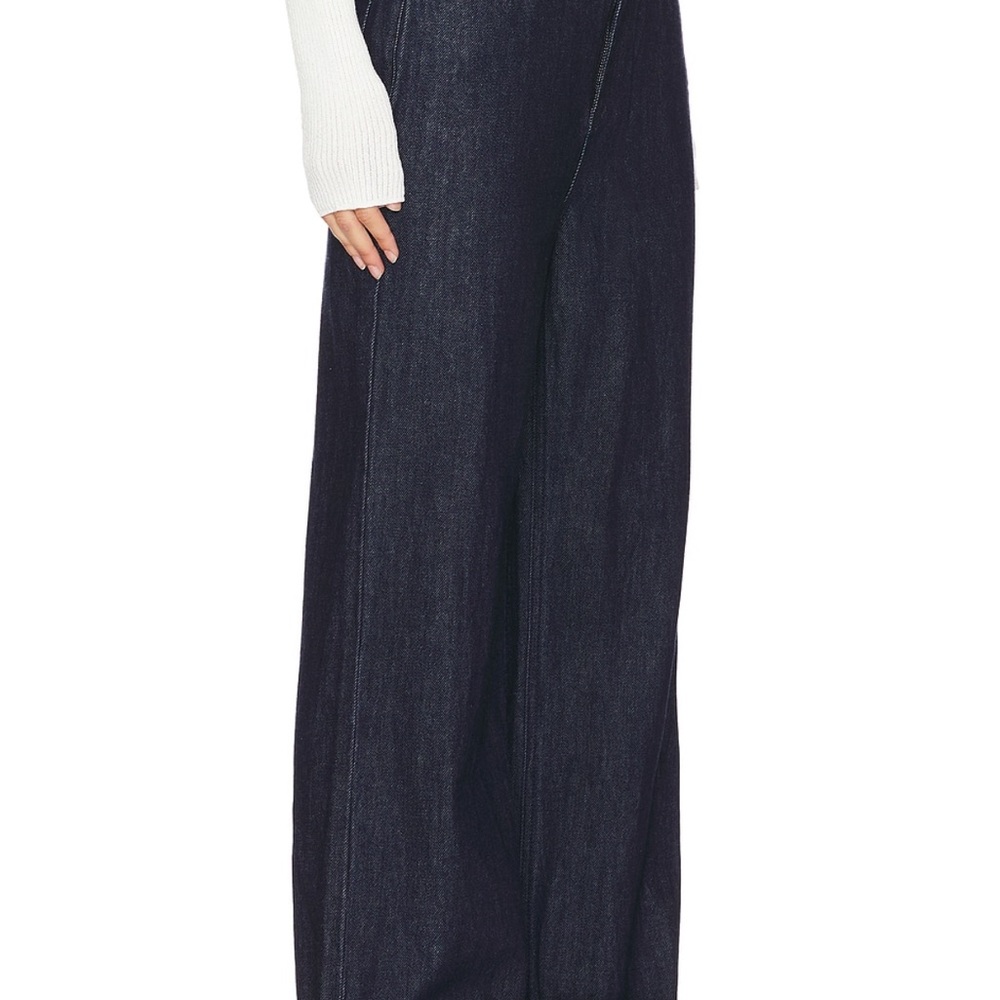 AFRM Dark Indigo Wide-Leg Cuffed Jeans - Picture 2 of 5